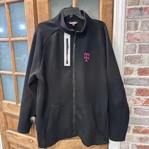 T-Mobile Full Zip Jacket Mens XL Tall Black Magenta Logo Tech Corporate Gear